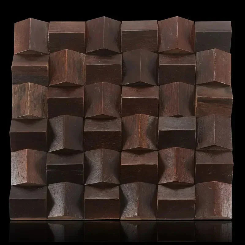 Pannello Mosaico 3D in Legno Massello Premium ✅(30 x 30 cm)