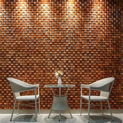 Pannello Mosaico 3D in Legno Massello Premium ✅(30 x 30 cm)